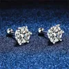 Stud ZFSILVER s925 Argento Moissanite Classic Exquisite Claw 6 Ball Plug Orecchini per fascino Accessori donna Gioielli per feste Regali E115 YQ240110