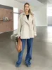 Women Fall Autumn Cotton Short Trench Jacket and Coat Casual Outerwear 240110