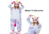 Winter Unisex Eenhoorn Pyjama Kigurumi Animal Star Pyjama vrouwen Volwassen onesies Cosplay Flanel steek Onesie Nachtkleding Whole5215871