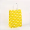 Sacs de stockage 1000pcs Belle Polka Dot Spotty Sacs en papier d'huile Snack Gâteau Frites Hamburger Sac portable Fête de mariage Faveur Cadeau Drop Deli Dhhma