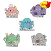 Octopus cartoon marine animal Enamel Pins Funny Bag Brooch Lapel Badge Cartoon Science Fiction Jewelry Gift for Kids Friends