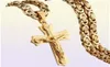 Religiöse Jesus-Kreuz-Halskette für Männer, goldfarbener Edelstahl-Kruzifix-Anhänger mit Kette, männlicher Schmuck, Geschenk 1838254