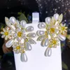 Boucles d'oreilles Missvikki luxe strass brillant perles pour femmes mariée goutte pendante fête mariage bijoux cadeaux