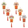 Garden Decorations 6Pcs Chinese Year Tassel Lion Pendant Bonsai Decoration Car Tree Hanging