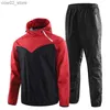 Survêtements pour hommes 2023 Formation Sauna Costume Hommes Gym Running Set Sweats à capuche Pull Sportswear Fitness Perte de poids Transpiration Femmes Jogging Costume Q230110