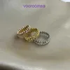 Joyería de diseño Carter Anillos clásicos para mujeres y hombres Tarjeta de versión alta de oro Cabeza de bala Sauce Borde de cuentas Borde para hombre Anillo para mujer Rosa con caja original