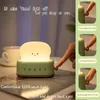 3000K USB Rechargeable Cute Toaster Shape LED Table Lamp, Heartwarming Decorative Table Lamp Toast Bread LED Night Light Creative Design Bread Night Light