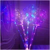 Party Decoration Decorative Bobo Ball Led Line With Stick Wave String Balloon Light Up For Christmas Halloween Wedding Birthday Home P Dhsh9