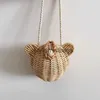 Sacs à bandoulière sac en rotin pour enfants forme d'oreille mignonne pose accessoire photo bébé mini sacs de messagertylishyslbags