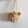 Borse a tracolla Borsa in rattan per bambini, forma carina a forma di orecchio, posa per foto, mini borsa a tracolla per bambini, borse eleganti