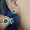 STUD SIDEN 925 STRIBLING Silver Lab Blue Green Moissanite Diamentowe kolczyki dla kobiet Super Blawling Wedding Jewelry Prezenty YQ240110