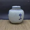 Garrafas requintadas chinesas clássicas azuis e brancas de porcelana antiga jarra - "fu Lu Shou" tradicional fada da sorte