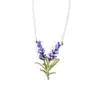 Collares colgantes Natural Fresco Dulce Romántico Lavanda De Ensueño Delicado Esmalte Hecho A Mano Artesanía Misteriosa Cadena De Puente Púrpura 2024 Temprano