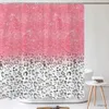 Dusch gardiner rosa leopard tryck duschgardiner glänsande dekor för badrum polyester tyg bad skärm badmatta mattan mattor toalett täckning
