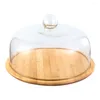 Plates Clear Glass Dome Cloche With Base Tay Handle Bell Jar Cake Display Case Tabletop Centerpiece For Dessert Cheese Pastries