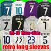 Real Madrids Retro Soccer Jerseys Finals Football Shirt Guti Benzema Bale Ronaldo Kaka 06 07 15 16 17 18 Zidane Beckham Raul Figo Long and Short Sleeves Kids Kits