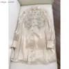 Été couleur unie Champagne 2023 robe perlée à manches longues col montant paillettes simple boutonnage Mini robes décontractées J3L127729 es