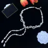 Regalo di San Valentino Canale di lusso Designer Lettera Collane con ciondolo Semplice placcato oro 18 carati Crysatl Perla Strass Maglione Newklace Festa di nozze Gioielli