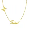 Bracelets personnalisé nom arabe collier pierre de naissance nom collier en acier inoxydable plaqué colliers bijoux personnalisés cadeaux pour les femmes