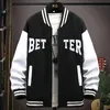 Spring och Autumn Coat Mens Jacket Baseball Suit Trend Handsome First Senior High School Plus Velvet 240110