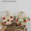 Shoulder Bags 2022 new cute cherry small fresh str bag hand-woven strberry messenger bagstylisheendibags