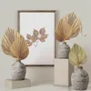 Fleurs décoratives 6 pièces, feuilles de palmier séchées tropicales naturelles, décoration Boho taillée pour mariage, chambre murale