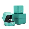 Caja de joyería de cuero PU de lujo, paquete de almacenamiento de anillo de diamante de boda, caja de regalo 240109