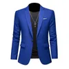 Boutique Fashion Solid Color Highend Brand Casual Business Men's Blazer Groom Wedding Gown Blazers for Men Suit Tops Jacke Coat 240110