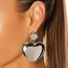 Dangle Earrings Exaggerated Metal Glossy Large Size Heart For Women European American Personality Vintage Jewelry Daily Accessories