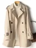 Trench-Coat pour femmes, manteau surdimensionné, décontracté, solide, à la mode, vêtements noirs, veste coréenne, printemps-automne, 240110
