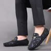 Mocassins en cuir tendance pour hommes, mocassins souples et respirants, confortables, à enfiler, chaussures de bateau décontractées, été