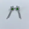 Brincos de garanhão 2024 teste venda natural diopside pedra preciosa 5 5mm s925 jóias de prata para mulher festa de casamento namoro