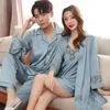 Homens mancha seda pijama conjunto homens sleepwears sexy macio homme acolhedor cetim camisola casais lounge nightwear casa amantes 240110