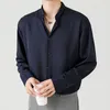 Мужские повседневные рубашки, весенние мужские модные свободные шикарные однобортные топы с длинным рукавом