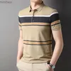 T-shirts pour hommes Top Grade Processus teint en fil Nouvelle marque Designer Polos d'été pour hommes à manches courtes Dépouillé Tops Casual Modes Hommes VêtementsL240111