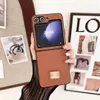 Luxury designer leather phone case Samsung Z Flip3 Z Flip4 Z Flip5 Huawei P50poctket/S Fashion Print Design Folding luxury phone case OPPO Find N2 FLIP N3