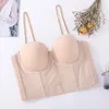 Camis Cupnaya Removable Chains Strap Women Padded Crop Top Sexy Push Up Bustier Corset Inside Camisole Group Girls Dance Tube Vest