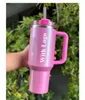 Ny Cosmo Pink Tumblers Winter Pink Shimmery Limited Edition 40 Oz Tumblers 40oz Mugs Lock Strå Big Capacity Beer Water Bottle Valentines Day Gift 118