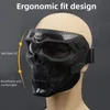 Goggles Open motorcycle helmet Cool skull mask with goggles Modular goggles Mask helmet