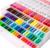 Dual Tips 100 kleuren Fijne borstel Marker-gebaseerde inkt Aquarel Penseel Schets Art Marker Pen voor Manga Tekening Schoolbenodigdheden 2117285978