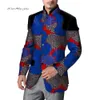 Blazers Vêtements pour hommes africains à manches longues coupe ajustée blazers fantaisie costume hauts vestes manteau africain cire imprimé col montant vêtements d'extérieur WYN524