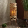 Portacandele in legno rattan ampio balcone El pavimento del soggiorno lampadario semplice di lusso mobili Mariage