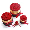 Couronnes de fleurs décoratives rouge véritable rose préservée fleur éternelle avec coffret bouquet de mariage cadeau de fête des mères romantique goutte Deli Dhrbl