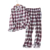 Plus Size 100% geborsteld katoenen pyjama sets Vrouwen winter sping mode plaid Lange mouwen nachtkleding pyjama pakken 240110