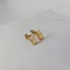 Stud Küpeler Altın Tuğlalar Kare Üçgen Titanyum Çelik Kaplama 18K Kulak Çıtçıtları Kadın Kız Basit Düğün Mücevher Hediyeleri