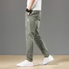 Autumn Winter Cottom Men's Pants Fashion Classic Drawstring Elastic midja jogging tjock stretch Casual Grey Cargo Trousers Male 240109