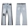 Jeans masculinos galerias departamento calças de suor calças masculinas galerias dept sweatpants manchado carta impressão casal feminino solto versátil casual reto 1532