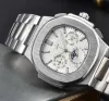 PP Men Women 5740 Wristwatches Quartz Watches Watches Cool Mens Watch Sapphire Wristwatch Sports Stainless Steel التقويم متعدد الوظائف متعدد الوظائف