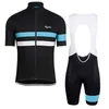 2021 Rapha Team Summer Mountain Bike kortärmad cykeltröja kit andningsbara snabbtorkade män som rider skjortor Bib Shorts Set Y21031214E