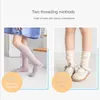 4 Pairs/lot Spring Autumn Cotton Baby Girl Stockings Simple Solid Colorful born Leg Warmers Children Mid Long Socks Unisex 240109